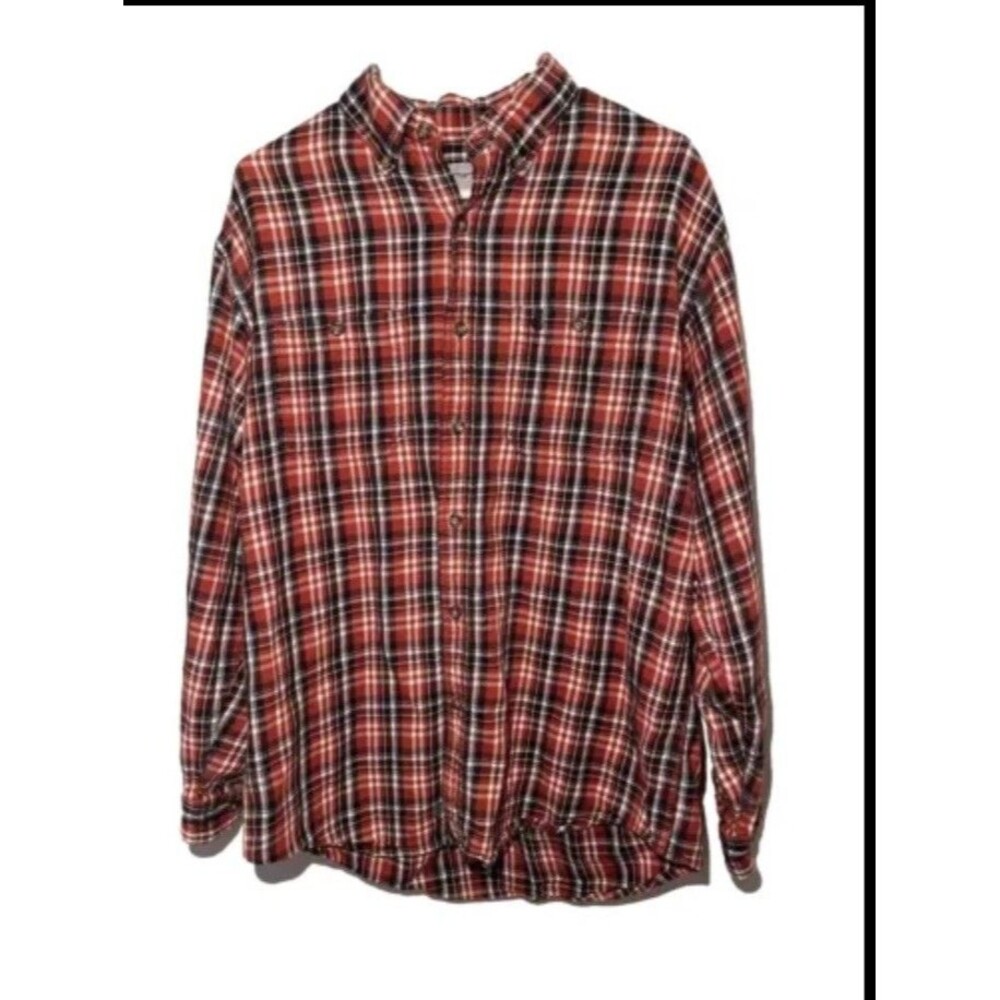 Carhartt Men’s Flannel Size Large Button Down Plaid Relaxed Fit